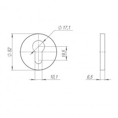 Накладка на цилиндр ET.R.SLR52 GM оружейная сталь