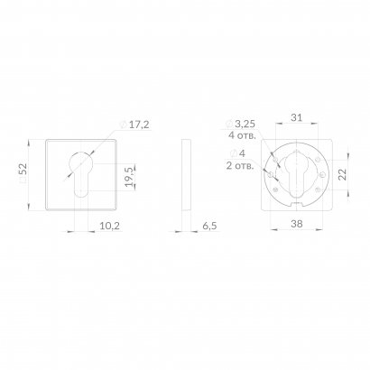 Накладка под цилиндр ET.K.EST.Q52 SN-3 матовый никель
