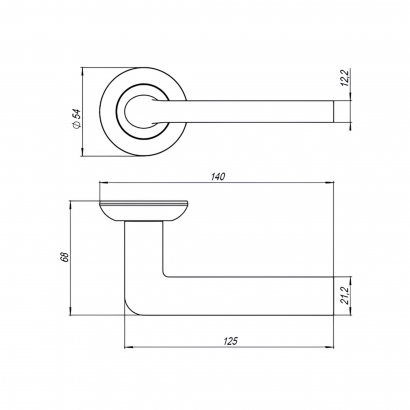 Ручка раздельная R.TL54.NEXT 105mm SN/CP-3 матовый никель/хром