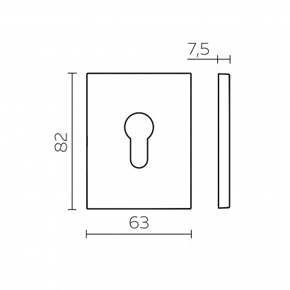 Накладка на цилиндр ESC.C.TRG/K.486 BL-24 чёрный (1 шт.)