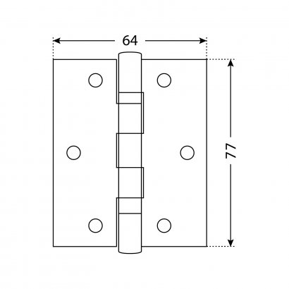 АЛЛЮР 20325 (77х64) 2BB-FHP BL 2 подш.,черная Петля дверная 2 шт