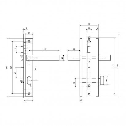 СТАНДАРТ 8520.02.8017 коричневый, ключ-вертушка  Замок врезной с/руч