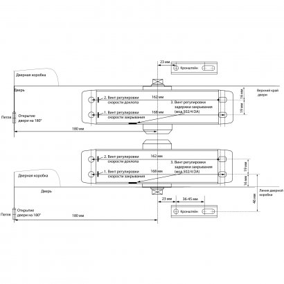 БУЛАТ Доводчик дверной ARCTIC (АРКТИК) ДД 502/4 DA-С (60-120 кг) коричневый, морозостойкий