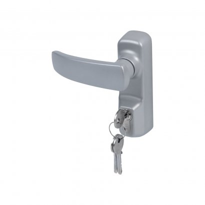 Внешняя нажимная ручка DOORLOCK PD900FR/H1, с цилиндром, серебристый.