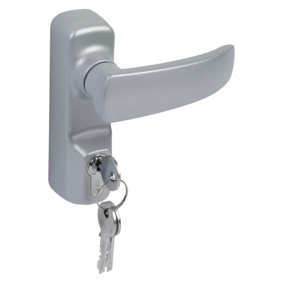 Внешняя нажимная ручка DOORLOCK PD900FR/H1, с цилиндром, серебристый.