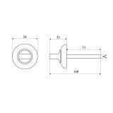 Поворотник СТАНДАРТ P-SLBK8 SC/CP квадрат 8 мм мат.хром/хром
