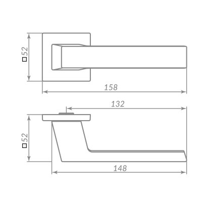 Ручка раздельная K.ARC.Q52.DIPLOMAT GR-23 графит