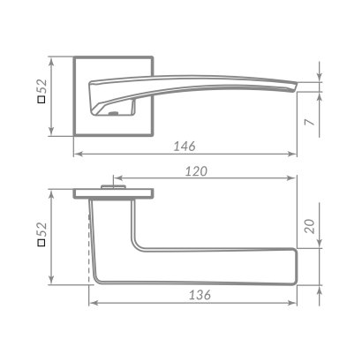 Ручка раздельная K.ARC.Q52.LOTUS GR-23 графит
