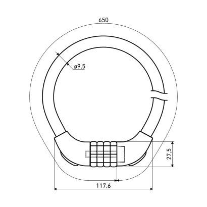 АВАНГАРД ВС-Т10К (650 мм) ТЕХНО СКАЙ кодовый Замок велосипедный тросовый