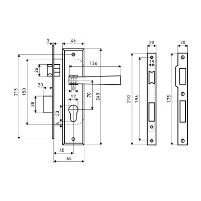 АЛЛЮР АРТ ЗВ4-70.09 AB ст.бронза Замок врезной с/руч