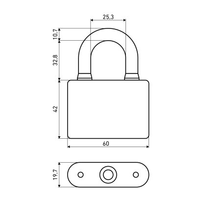 АЛЛЮР ВС2С-601Черный d10,7мм Замок навесной