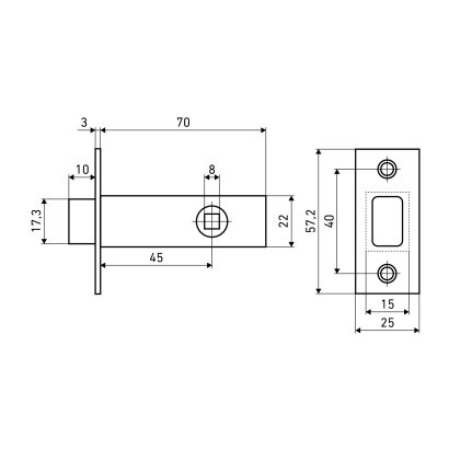 АЛЛЮР АРТ L45-8 AC ст.медь торц.планка 25мм б/ручек Защёлка