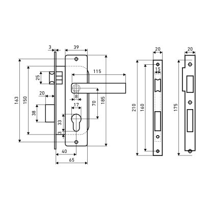 АЛЛЮР 126/1 AC ст.медь Замок врезной с/руч