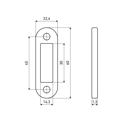 Ответная планка АЛЛЮР АРТ SP20R1 BN черн.никель овал.20мм для защелок