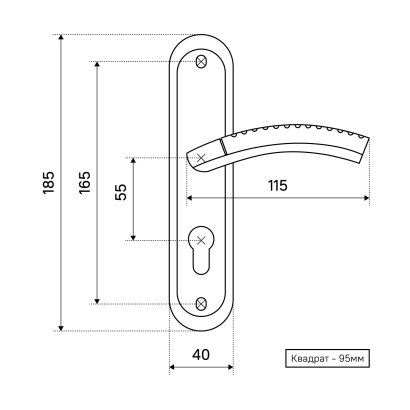 АЛЛЮР 132-1 55 мм GP латунь Комплект ручек