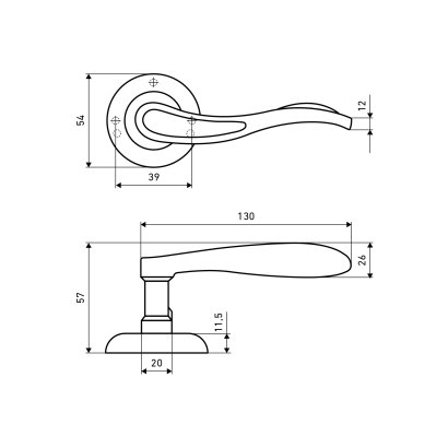 АЛЛЮР АРТ "ЛАЙЗА" SB (1870) мат.золото С НАКЛАДКОЙ Комплект ручек