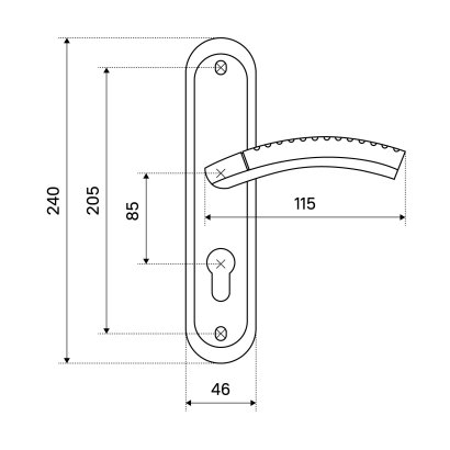 АЛЛЮР 132-1 85 мм GP латунь Комплект ручек