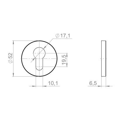 Накладка на цилиндр ET.R.ZLR52 SSC-16 сатинированный хром