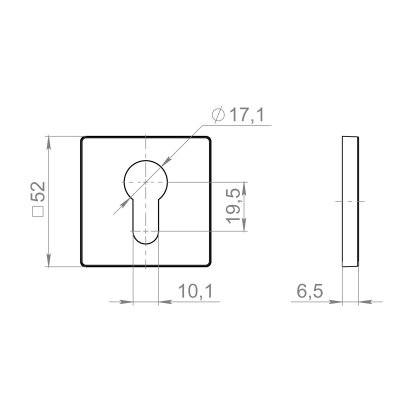 Накладка на цилиндр ET.K.ZL52 SSC-16 сатинированный хром