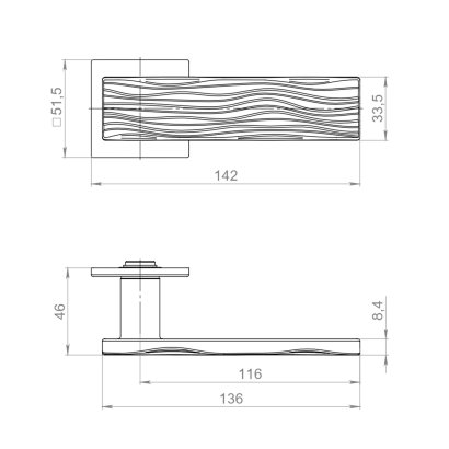 Ручка раздельная K.YM.MERENGA MWSC-33 итальянский тисненый