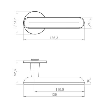Ручка раздельная R.YM.FRAPPE AC-9 медь