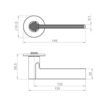 Ручка раздельная R.YM.HONEY AC-9 медь
