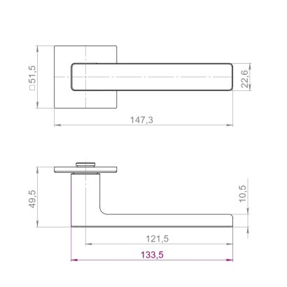 Ручка раздельная K.YM.TOFFEE MWSC-33 итальянский тисненый