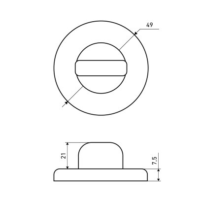 Сантехническая завертка к ручкам АЛЛЮР 1800BK WC BL матовый черный