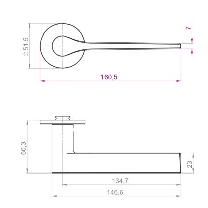 Ручка раздельная R.YM.CREME BL-26 черный