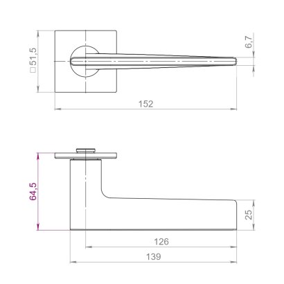 Ручка раздельная K.YM.TRUFFLE MWSC-33 итальянский тисненый