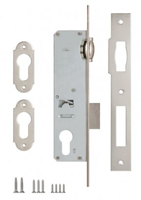 Корпус узкопрофильного замка с роликовой защёлкой 155 (25 mm) w/b (никель)
