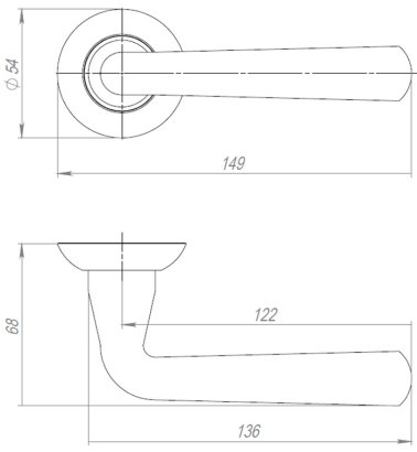 Ручка раздельная R.JR54.IND LAVORO BL-24 черный (белая коробка)