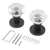 АЛЛЮР "CHELSEA" (ЧЕЛСИ) BL/GL (551525) матовый черный/стекло Комплект ручек