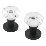 АЛЛЮР "CHELSEA" (ЧЕЛСИ) BL/GL (551525) матовый черный/стекло Комплект ручек