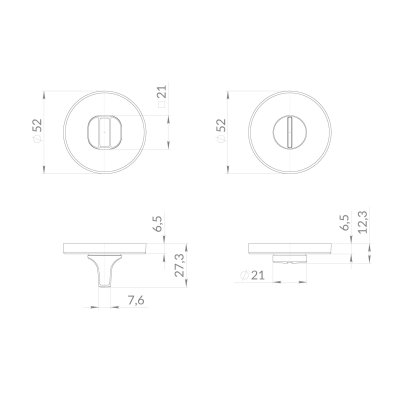 Ручка поворотная BK6.R.EST.R52 SSC-16 сатинированный хром