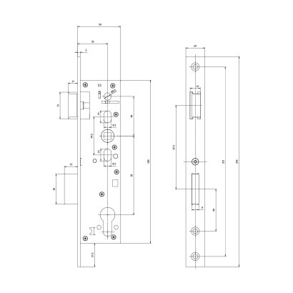 Замок дверной DOORLOCK DL301, цилиндровый, нержавеющая сталь