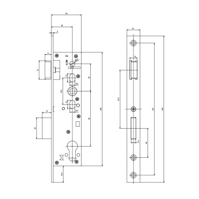 Замок дверной DOORLOCK DL301, цилиндровый, нержавеющая сталь