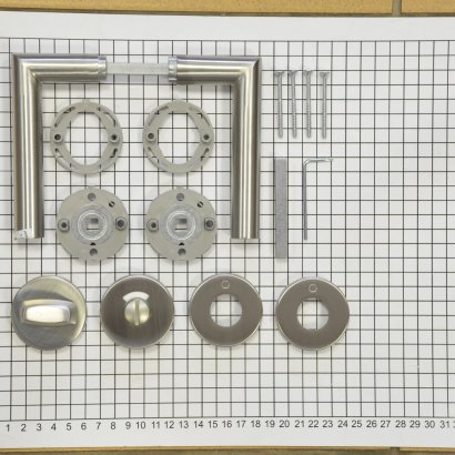 Ручка дверная HOPPE (Германия) Е1400Z/42KV/42KVS RW (Amsterdam) WC, F69 матовая нержавеющая сталь
