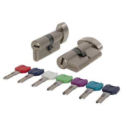 Цилиндровый механизм MaxPro7002Knob52mm(21+10+21) SN мат.никель 7key с вертушкой