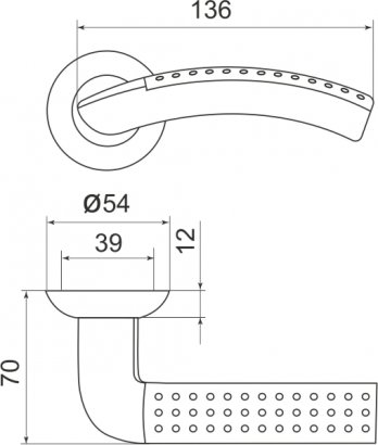 Ручка раздельная R.LD54.Libra26 (Libra LD26) SN/CP-3 матовый никель/хром