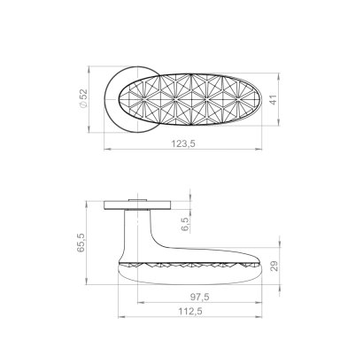 Ручка раздельная R.ART52.D.EXOTIC FSG-39 флор. золото