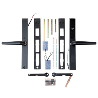 Ручки на планке электронные Apecs Smart HPE-8201-BLM (TTLock, BLE, FP)