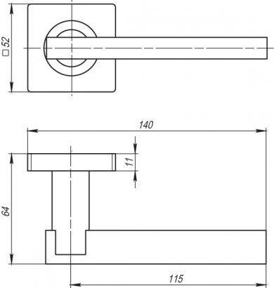 Ручка раздельная K.SQ52.ORBIS (ORBIS SQ004) SN/CP-3 матовый никель/хром
