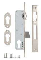 Корпус узкопрофильного замка с роликовой защёлкой 255 (25 mm) w/b (никель)