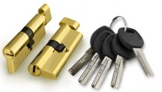 Цилиндровый механизм (A202/70) A2002Knob70(30+10+30) с вертушкой PB латунь 