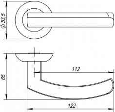 Ручка раздельная R.TL54.ALFA (ALFA TL) SN/CP-3 матовый никель/хром