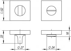 Ручка поворотная BK6.K.DM51 (BK6 DM) CP-8 хром