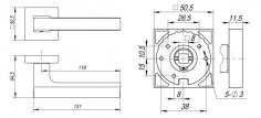 Ручка раздельная K.DM51.FLASH (FLASH DM) CP/WH-19 хром/белый