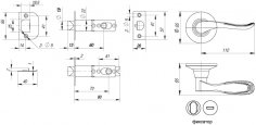 Ручка защелка DK630 MAB-BK (6030 MAB-B) (фик.) мат.бронза