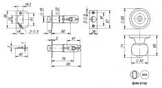 Ручка защелка DK672 MAB-BK (6072 MAB-B) (фик.) мат. бронза
